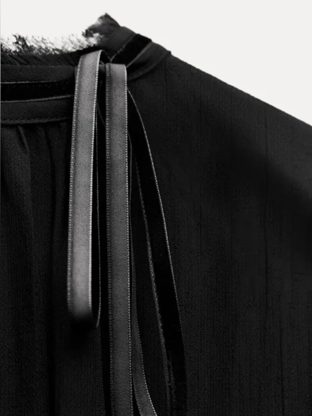 ZARA Sheer Black Chiffon Multi-position Blouse. S - Picture 10 of 16